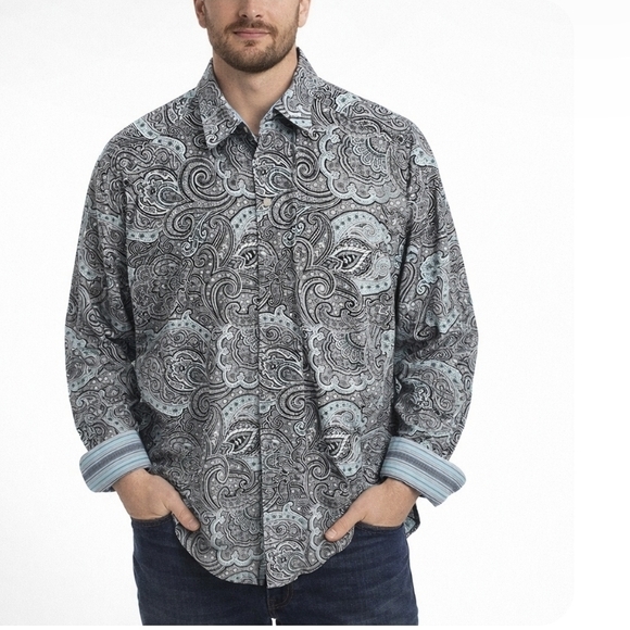Robert Graham Other - Robert Graham Men’s 2XL Paisley Button Front Shirt Luxury Designer Long Sleeve